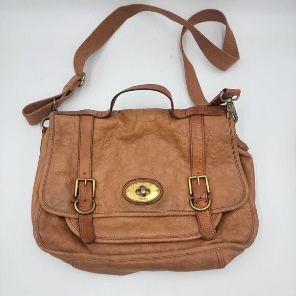 Fossil Beautiful Leather Vintage Reissue Messenger Crossbody Satchel Bag ZB4617 - Picture 1 of 12